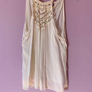 High neck crochet tank